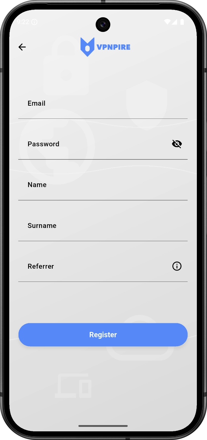 Mobile App Registration Form